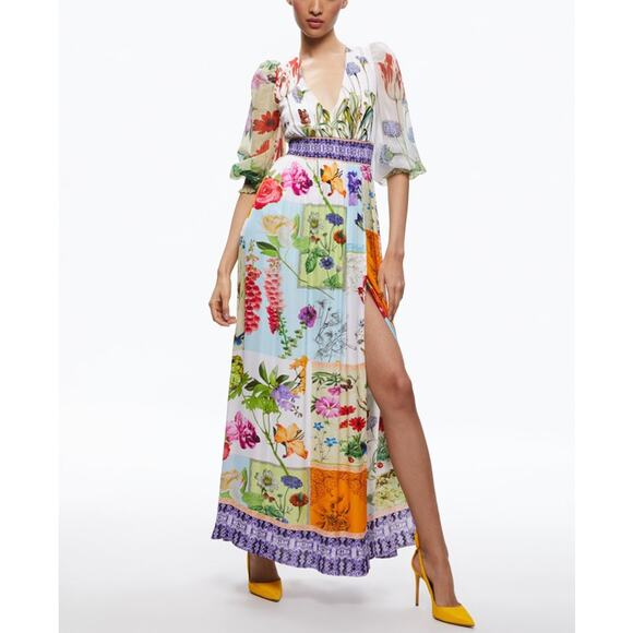 Alice + Olivia Dresses & Skirts - NEW NWT Alice and Olivia Bellami V Neck Maxi Dress With Slit US 8